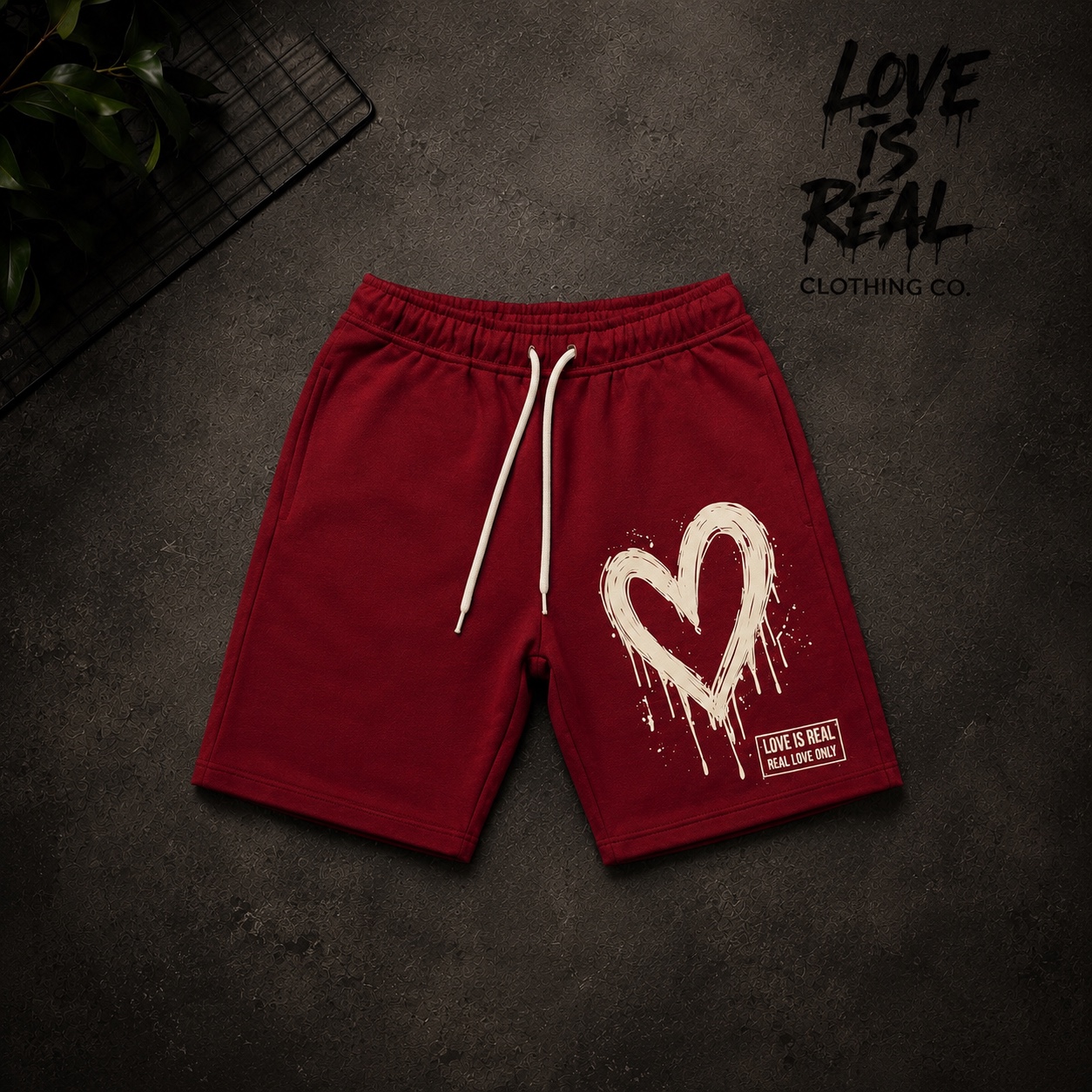 Red Heart Shorts by Love Is Real Clothing